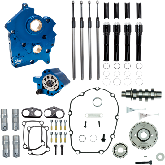S&S CYCLE Cam Chest Kit with Plate - Gear Drive - Water Cooled - 465 Cam - Black Pushrods - M8 310-1009A