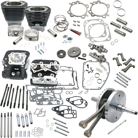 S&S CYCLE 124" Hot Set Up? - Big Bore/Stroker - Wrinkle Black - 96/103/110A Twin Cam 900-0568