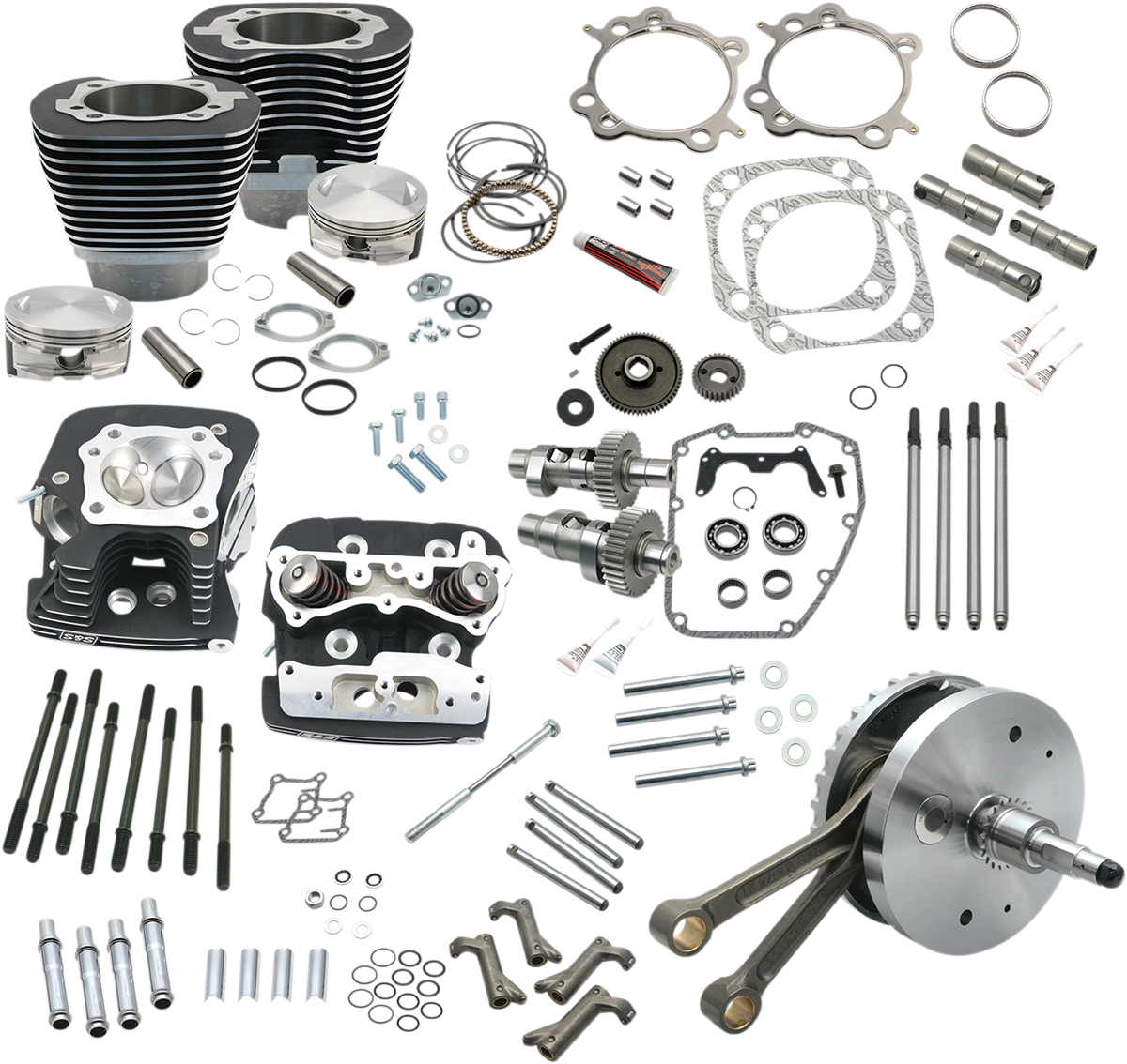 S&S CYCLE 124" Hot Set Up? - Big Bore/Stroker - Wrinkle Black - 88B Twin Cam 900-0565