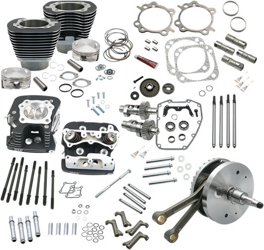 S&S CYCLE 124" Hot Set Up? - Big Bore/Stroker - Wrinkle Black - 88B Twin Cam 900-0565
