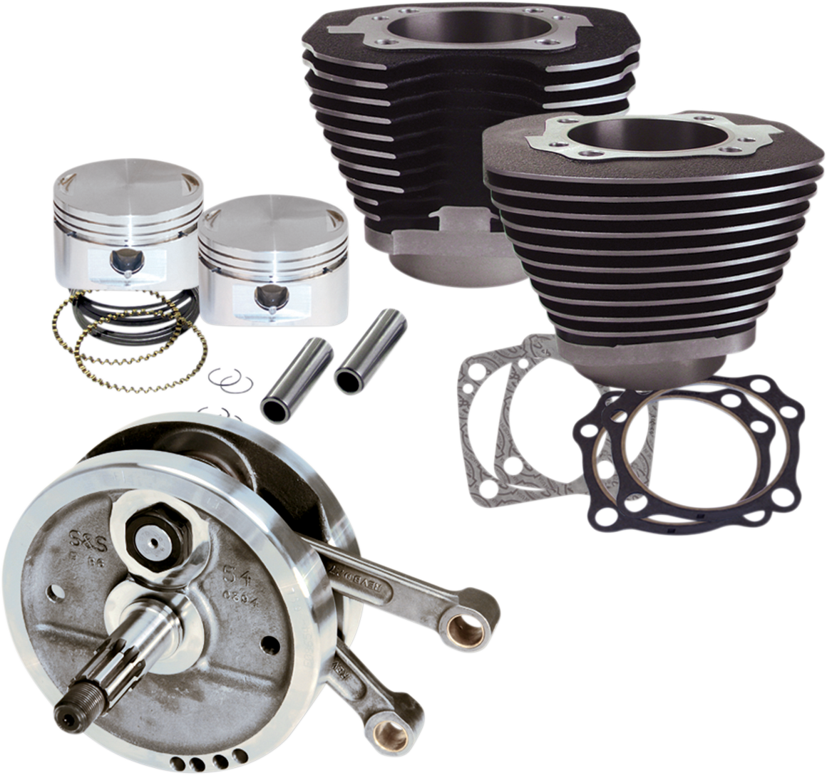 S&S CYCLE 96" Sidewinder? - 3.625" Big Bore - Stroker Kit - Wrinkle Black - Evolution Big Twin 91-7661