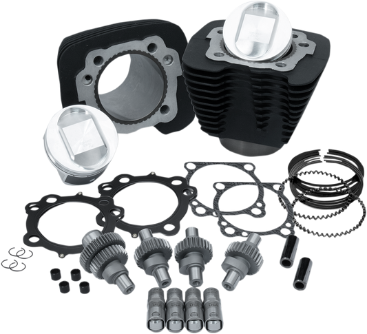 S&S CYCLE Hooligan Kit - 1200 cc to 1250 cc - Wrinkle Black - Sportster 910-0701