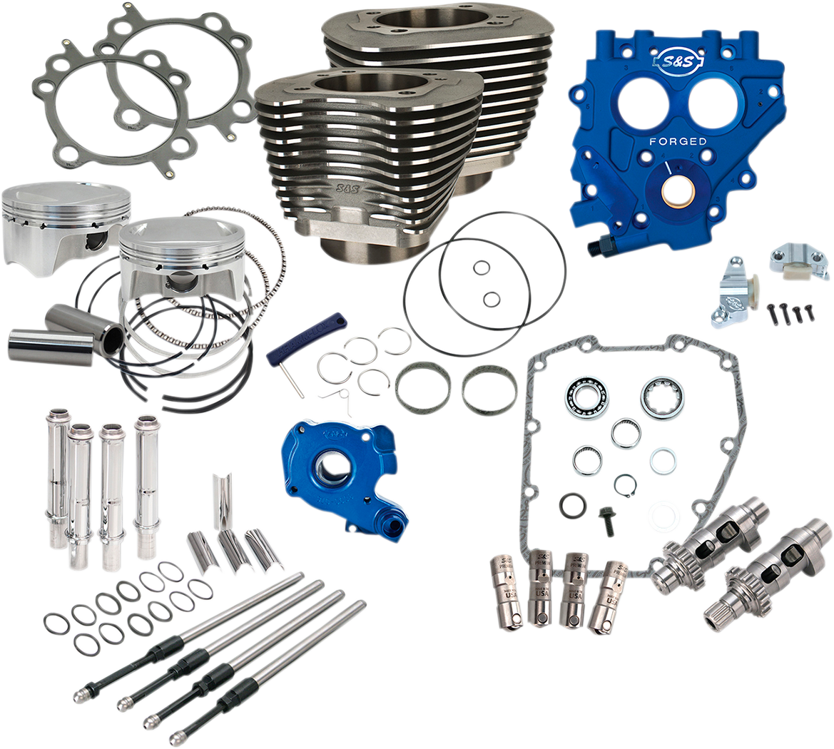 S&S CYCLE 100" Power Package - 585CE - Chain Drive - Wrinkle Black - Twin Cam 88 330-0664