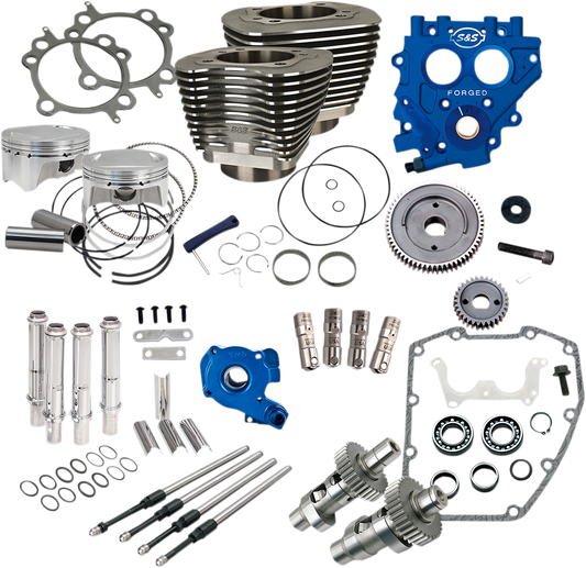 S&S CYCLE 100" Power Package - 585GE - Gear Drive - Wrinkle Black - Twin Cam 88 330-0665