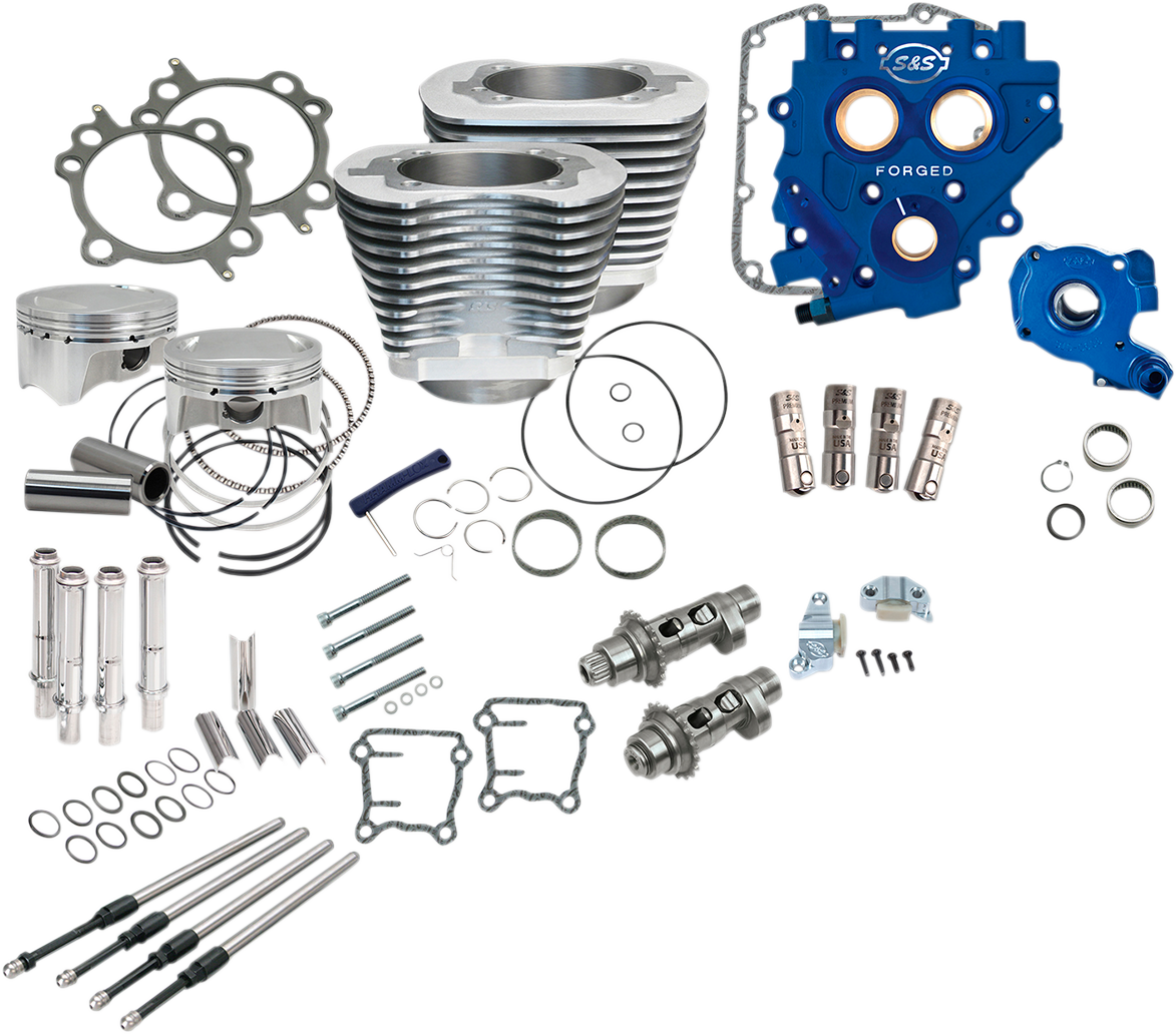 S&S CYCLE 110" Power Package Performance Kit - Chain Drive - Silver 330-0666