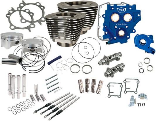S&S CYCLE 110" Power Package Performance Kit - Chain Drive - Black 330-0668