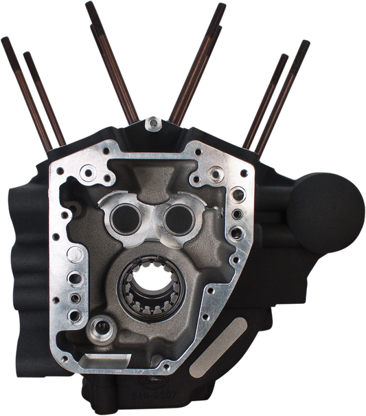 S&S CYCLE Engine Case - 4.125" Bore w/Stock Stud Pattern - Wrinkle Black - Twin Cam 310-0369