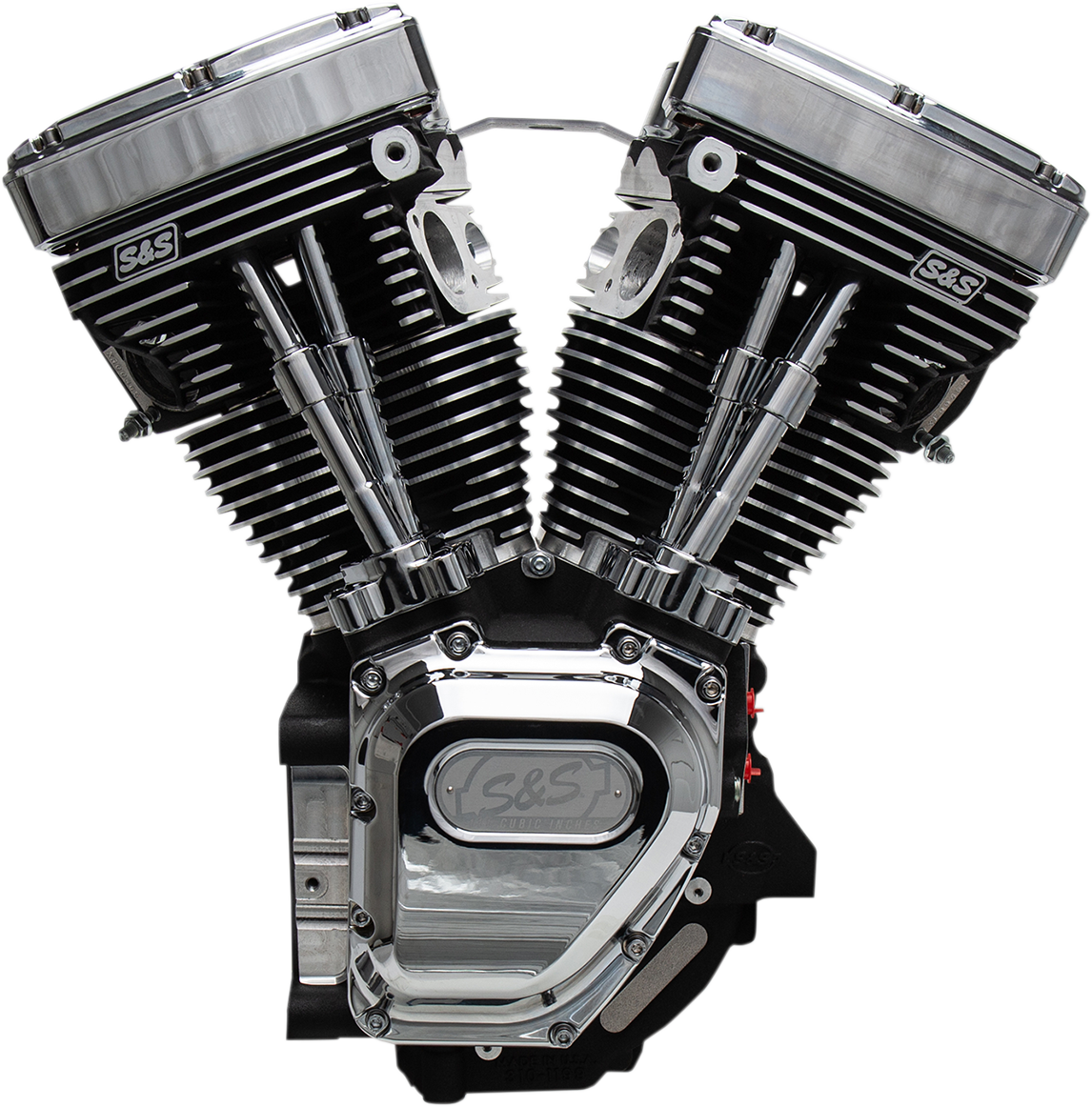 S&S CYCLE T111 Long Block Engine - Wrinkle Black and Chrome - Touring | Dyna 310-0770A
