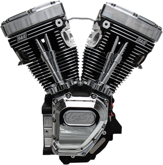 S&S CYCLE T111 Long Block Engine - Wrinkle Black and Chrome - Touring | Dyna 310-0770A
