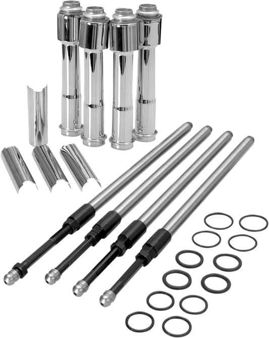 S&S CYCLE Quickee Pushrod Kit with Chrome Covers - XL 930-0023