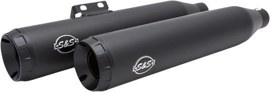 S&S CYCLE Grand National Slip-On Mufflers - Black 550-0754B