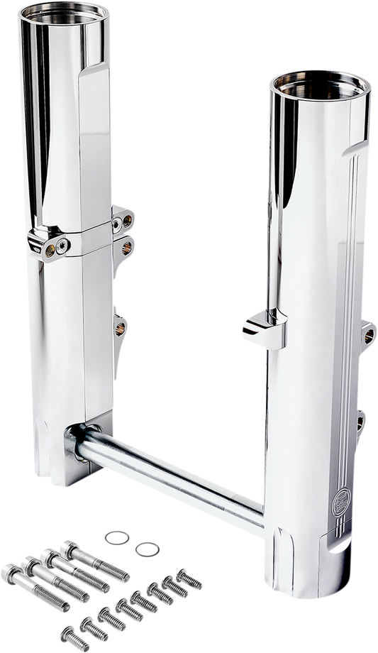 PERFORMANCE MACHINE (PM) Fork Legs - Chrome - Lower - Dual Disc 0208-2173-CH