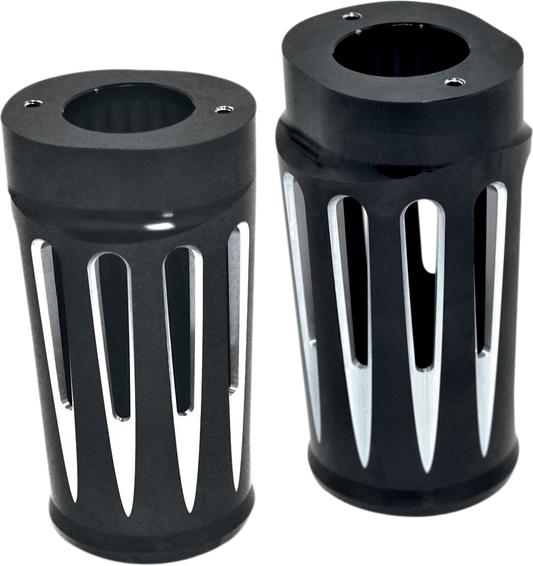 ARLEN NESS Fork Boot Covers - Black Anodized - Deep Cut - FLHTD 20-014