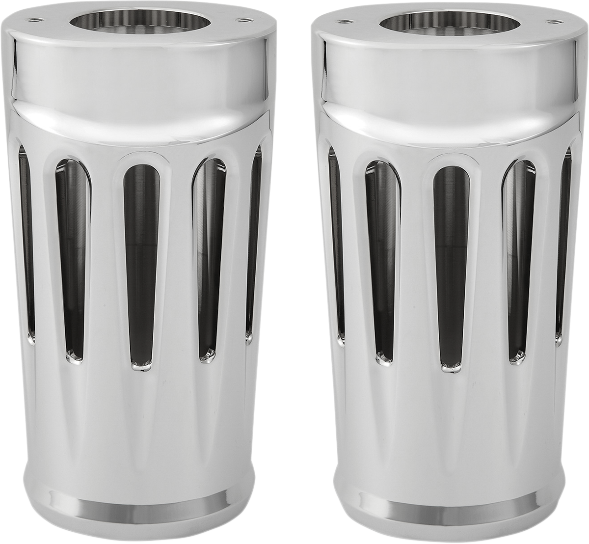 ARLEN NESS Fork Boot Covers - Chrome - Deep Cut - FL 20-032