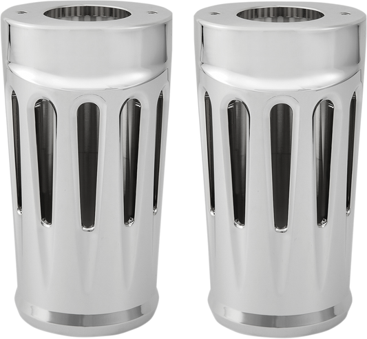ARLEN NESS Fork Boot Covers - Chrome - Deep Cut - FL 20-032