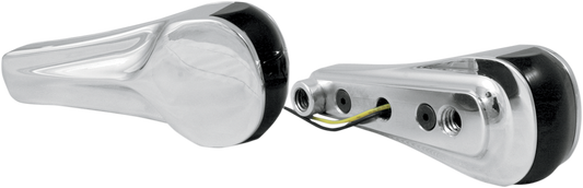 ALLOY ART Turn Signals - LED - Front - Finned - Chrome RGFS2-1