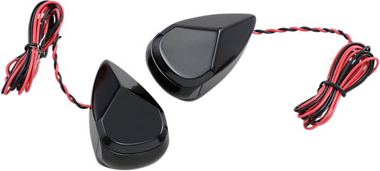ALLOY ART Turn Signal - Black - Smoke/Red MRL-2B