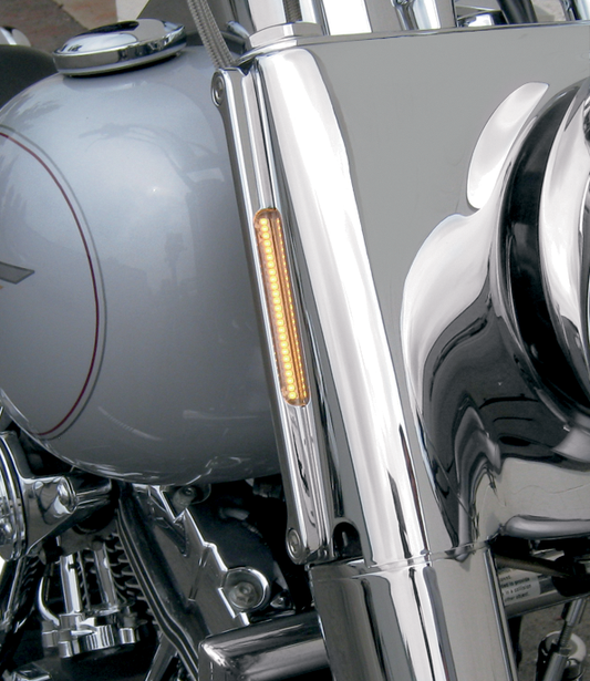 ALLOY ART LED Front Signal Light - FLSTF - Chrome/Clear FDH-1