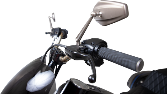ARLEN NESS Mirror - Mini Stocker - Side View - Oval - Titanium - Left 13-168