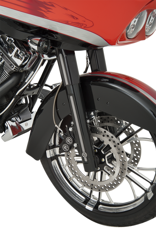 PERFORMANCE MACHINE (PM) Fork Leg Kit - Black - Lower - Dual Disc - Contrast Cut - '08-'13 0208-2056-BM