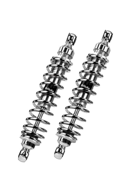 Bitubo WMB0 Twinshocks Adjustable: Spring Preload, Length 336mm, Chrome Edition
