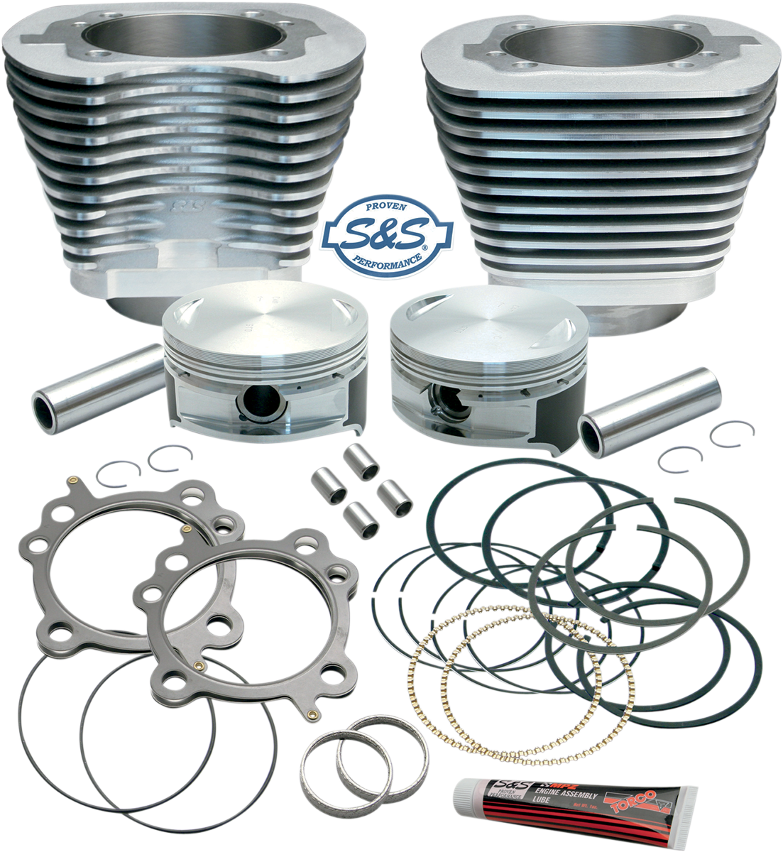S&S CYCLE Cylinder & Piston Replacement for S&S 106" Stroker Kit - Silver 910-0199