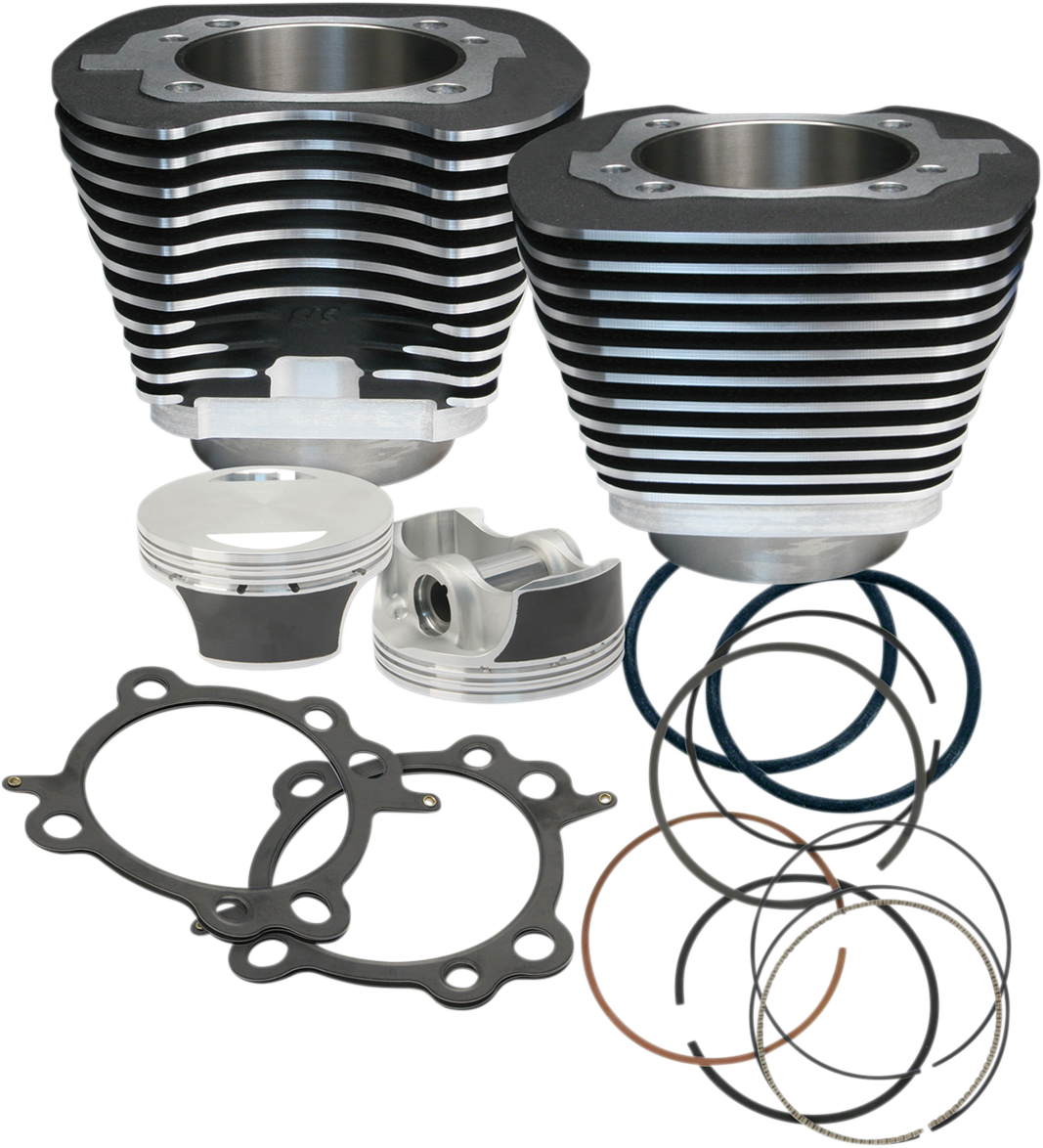 S&S CYCLE 106" Big Bore Cylinder Kit - Wrinkle Black - Twin Cam 910-0206