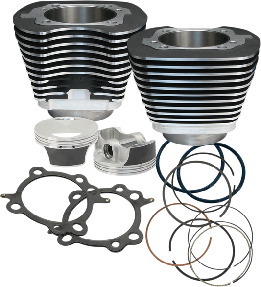 S&S CYCLE 106" Big Bore Cylinder Kit - Wrinkle Black - Twin Cam 910-0206