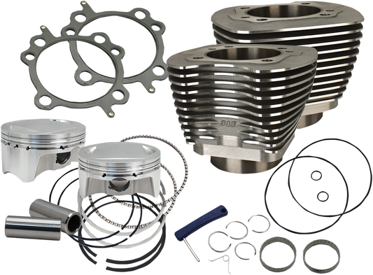 S&S CYCLE 107" Big Bore Cylinder Kit - Wrinkle Black - Twin Cam 910-0500