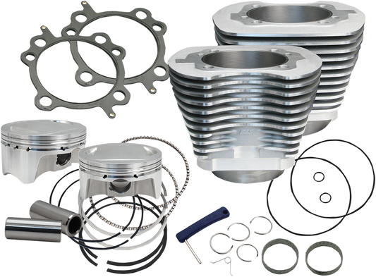 S&S CYCLE 107" Big Bore Cylinder Kit - Silver - Twin Cam 910-0480