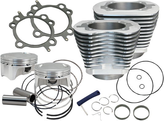 S&S CYCLE 98" Big Bore Cylinder Kit - Silver - Twin Cam 910-0482