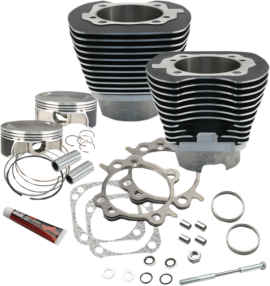 S&S CYCLE 117" Big Bore Cylinder Kit - Wrinkle Black - Twin Cam 910-0221