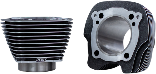 S&S CYCLE Big Bore Cylinder Set - 4.250" - Black Granite with Highlighted Fins - M8 910-0739