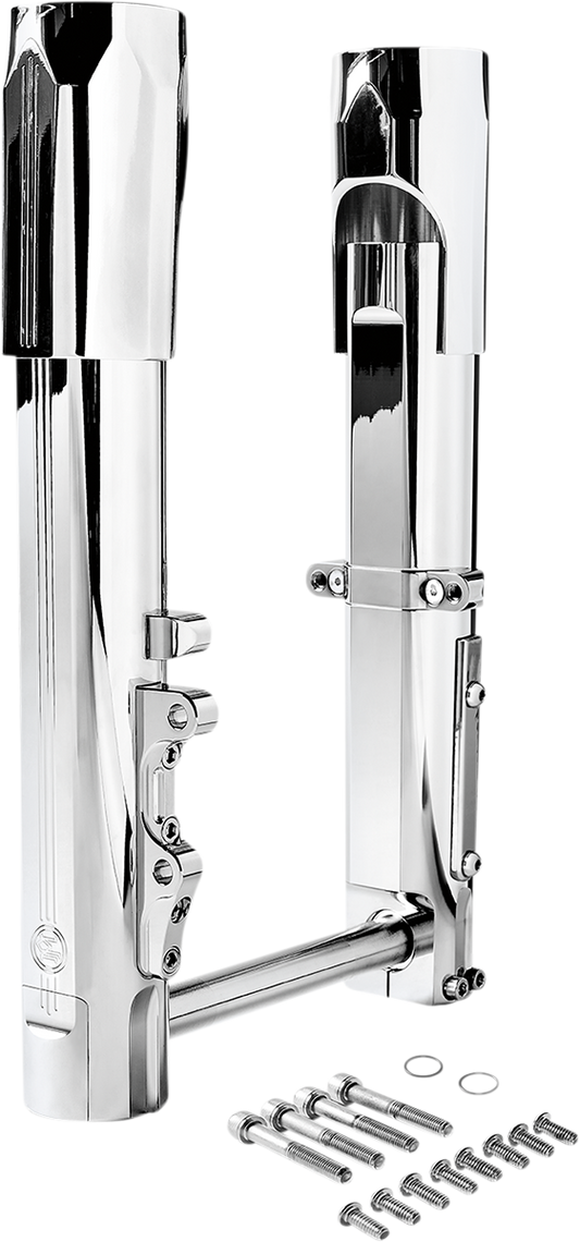 PERFORMANCE MACHINE (PM) Fork Legs - Chrome - Lower - Single Disc 0208-2174-CH