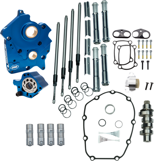 S&S CYCLE Cam Chest Kit with Plate - Chain Drive - Oil Cooled - 475 Cam - Chrome Pushrods - M8 310-1004B