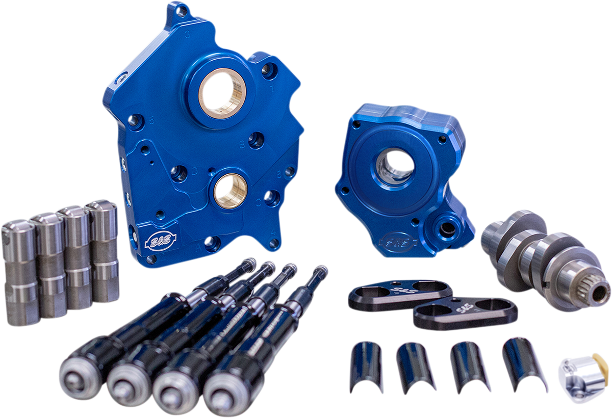 S&S CYCLE Cam Chest Kit with Plate - Chain Drive - Water Cooled - 475 Cam - Black Pushrods - M8 310-1008B