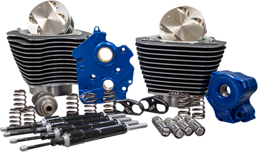 S&S CYCLE 124" Power Package - Chain Drive - Highlighted Fins - Black Pushrod Tubes - 107" M8 310-1054B