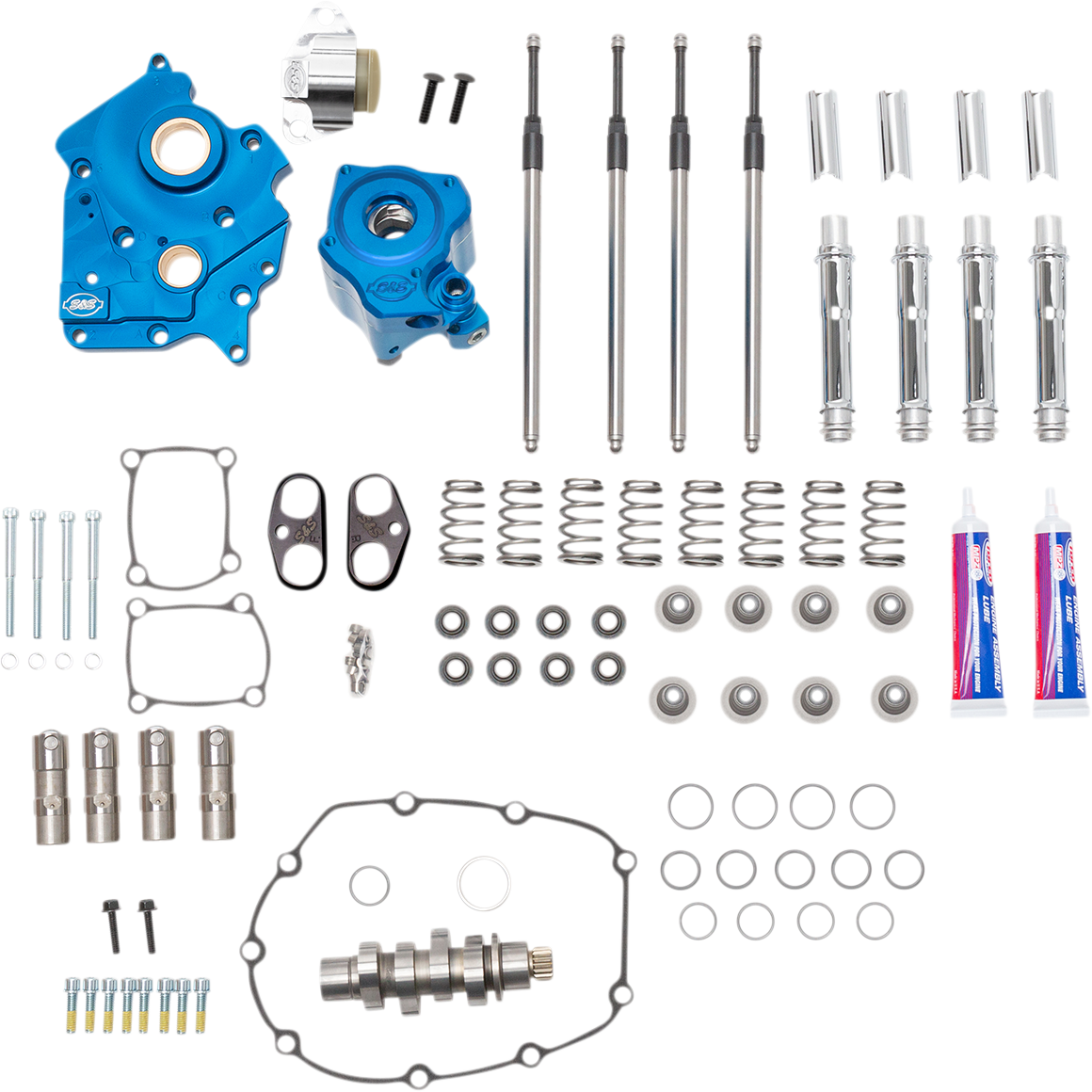 S&S CYCLE Cam Chest Kit with Plate - Chain Drive - Water Cooled - 550 Cam - Chrome Pushrods - M8 310-1080B