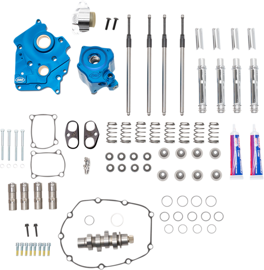 S&S CYCLE Cam Chest Kit with Plate - Chain Drive - Oil Cooled - 550 Cam - Chrome Pushrods - M8 310-1082B
