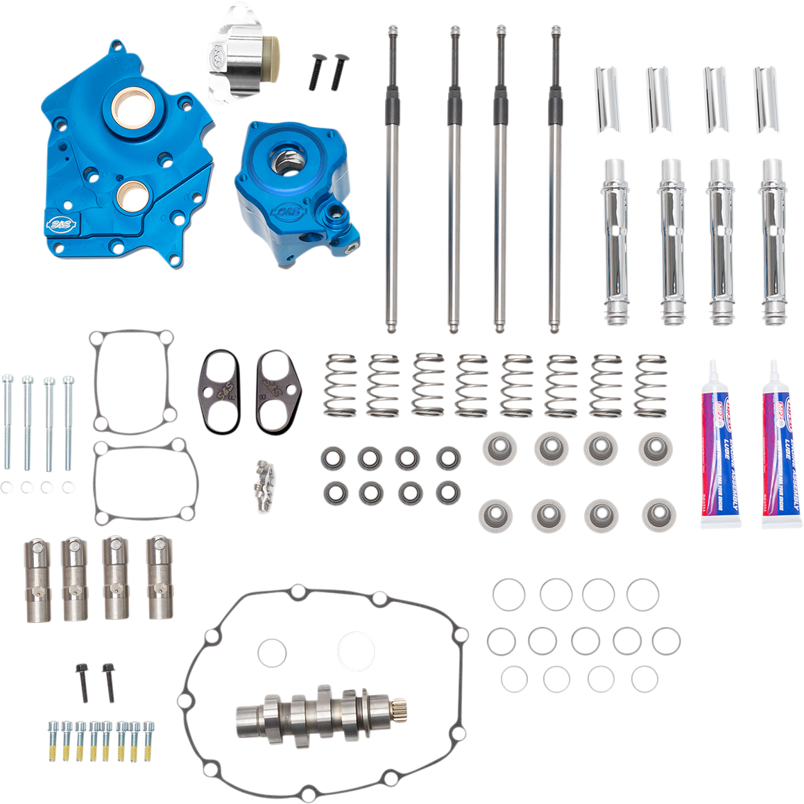 S&S CYCLE Cam Chest Kit with Plate - Chain Drive - Water Cooled - 540 Cam - Chrome Pushrods - M8 310-1116A