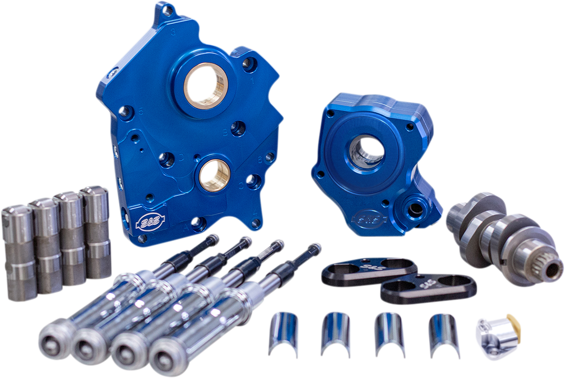 S&S CYCLE Cam Chest Kit with Plate - Chain Drive - Water Cooled - 465 Cam - Chrome Pushrods - M8 310-0999B