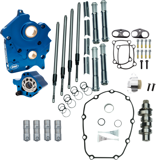 S&S CYCLE Cam Chest Kit with Plate - Chain Drive - Water Cooled - 465 Cam - Chrome Pushrods - M8 310-0999B
