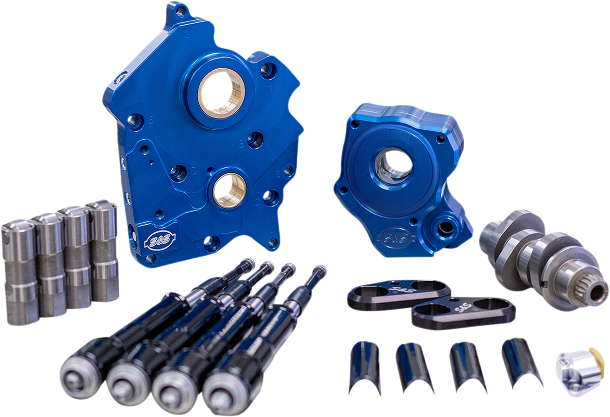 S&S CYCLE Cam Chest Kit with Plate - Chain Drive - Oil Cooled - 465 Cam - Black Pushrods - M8 310-1011B