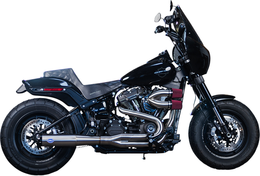 S&S CYCLE 2-into-1 Superstreet Exhaust System - 50 State - M8 Softail - Stainless Steel 550-0996B