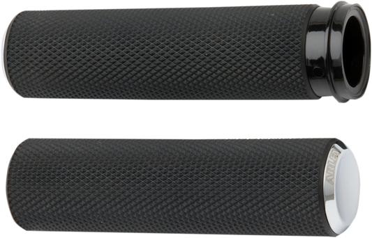 ARLEN NESS Knurled Grips - TBW - Chrome 07-326