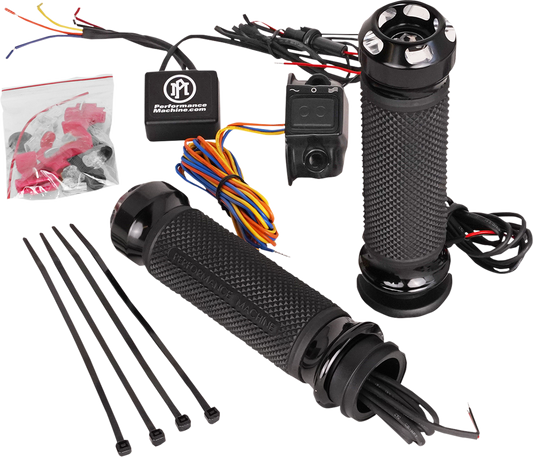 PERFORMANCE MACHINE (PM) Apex Heated Grips - TBW - Contrast Cut 0063-2093-BM