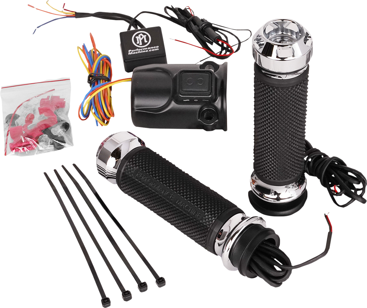 PERFORMANCE MACHINE (PM) Apex Heated Grips - FLTRX - Chrome 0063-2095-CH