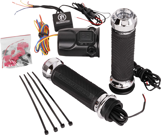 PERFORMANCE MACHINE (PM) Apex Heated Grips - FLTRX - Chrome 0063-2095-CH