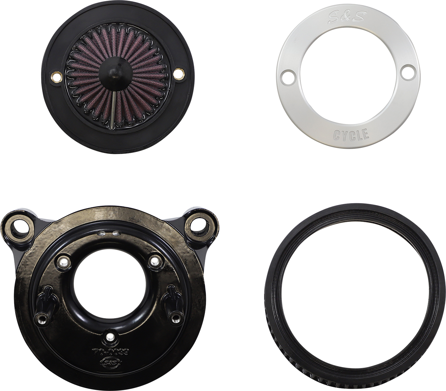 S&S CYCLE Air Stinger Stealth Air Cleaner Kit - Chrome Ring 170-0715A