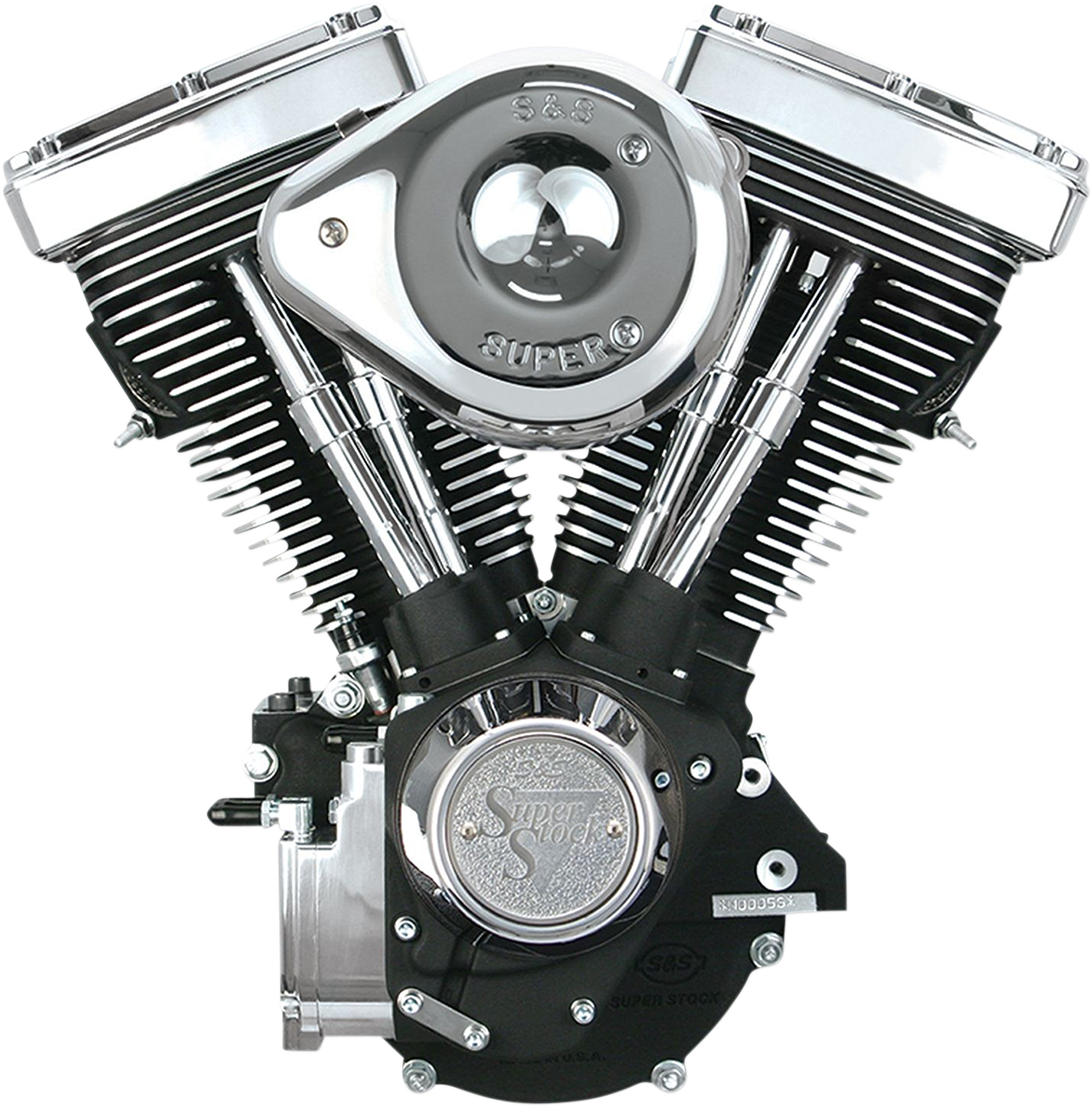 S&S CYCLE V80 Series Engine - Wrinkle Black - Custom Frame | Evolution Big Twin 310-0238